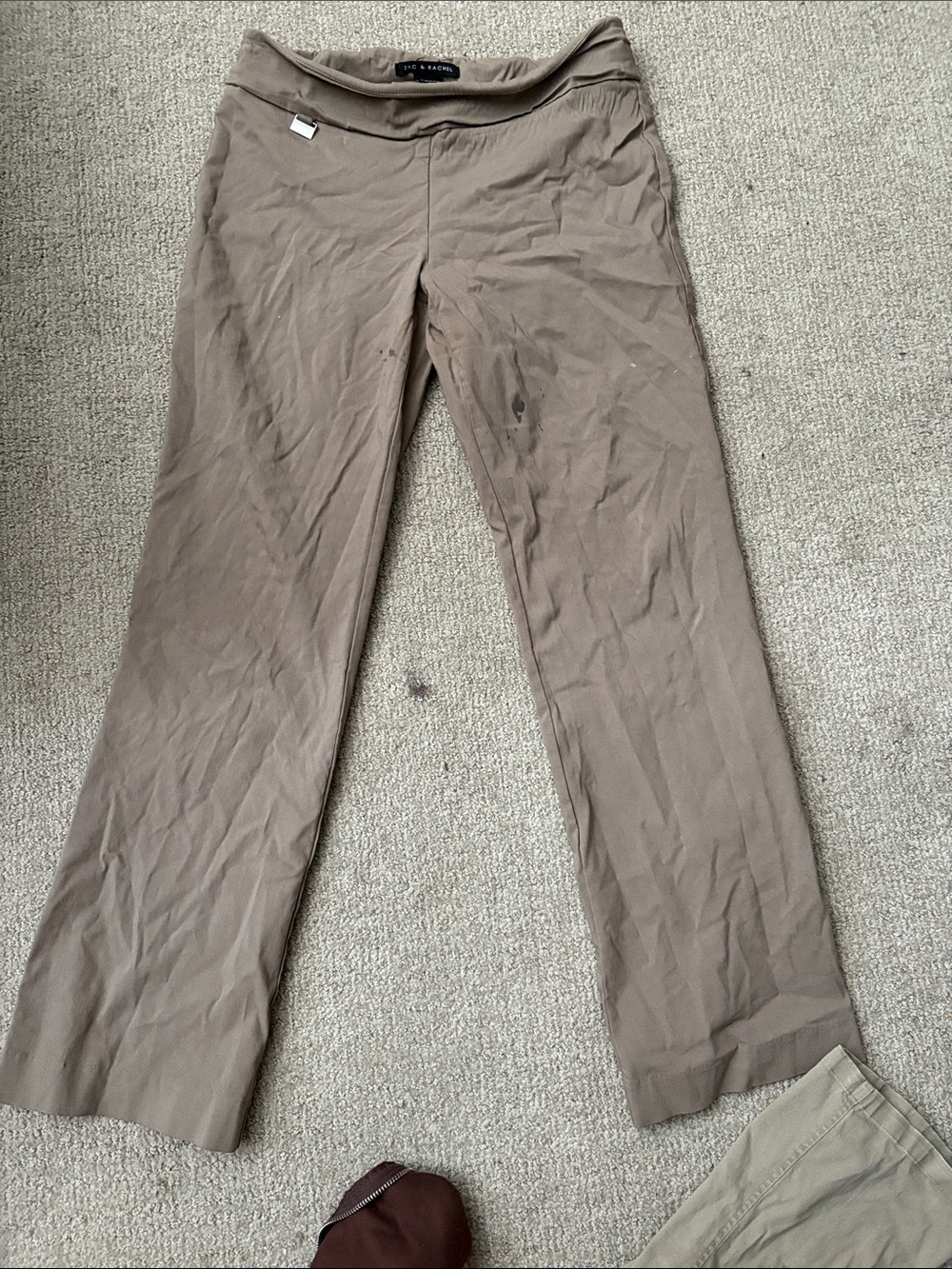 EILEEN FISHER Taupe/Brown Straight-Leg Men's Chinos